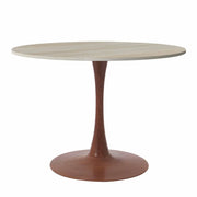 Bristol 27"/31"/35"/40" Round Dining Table Wood Transfer Cherry/Natural/Walnut Base with Sintered Stone Table Top - Elax Furniture