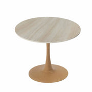 Bristol 27"/31"/35"/40" Round Dining Table Wood Transfer Cherry/Natural/Walnut Base with Sintered Stone Table Top - Elax Furniture