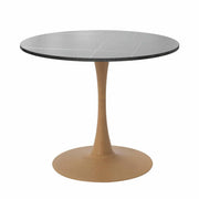 Bristol 27"/31"/35"/40" Round Dining Table Wood Transfer Cherry/Natural/Walnut Base with Sintered Stone Table Top - Elax Furniture