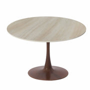 Bristol 27"/31"/35"/40" Round Dining Table Wood Transfer Cherry/Natural/Walnut Base with Sintered Stone Table Top - Elax Furniture