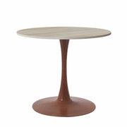 Bristol 27"/31"/35"/40" Round Dining Table Wood Transfer Cherry/Natural/Walnut Base with Sintered Stone Table Top - Elax Furniture