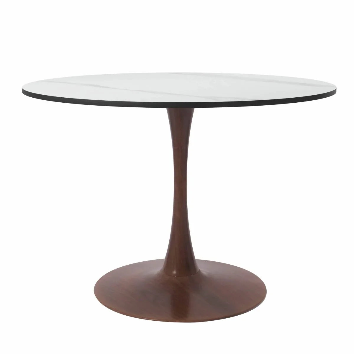 Bristol 27"/31"/35"/40" Round Dining Table Wood Transfer Cherry/Natural/Walnut Base with Sintered Stone Table Top - Elax Furniture