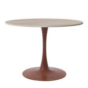 Bristol 27"/31"/35"/40" Round Dining Table Wood Transfer Cherry/Natural/Walnut Base with Sintered Stone Table Top - Elax Furniture