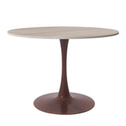 Bristol 27"/31"/35"/40" Round Dining Table Wood Transfer Cherry/Natural/Walnut Base with Sintered Stone Table Top - Elax Furniture