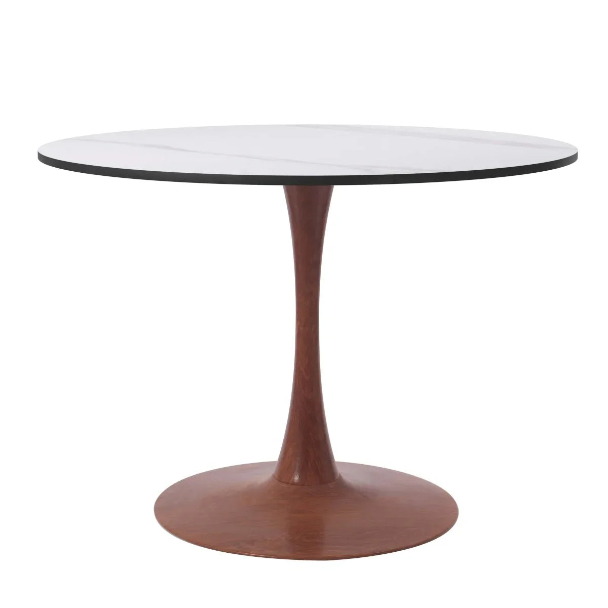 Bristol 27"/31"/35"/40" Round Dining Table Wood Transfer Cherry/Natural/Walnut Base with Sintered Stone Table Top - Elax Furniture