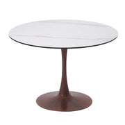 Bristol 27"/31"/35"/40" Round Dining Table Wood Transfer Cherry/Natural/Walnut Base with Sintered Stone Table Top - Elax Furniture