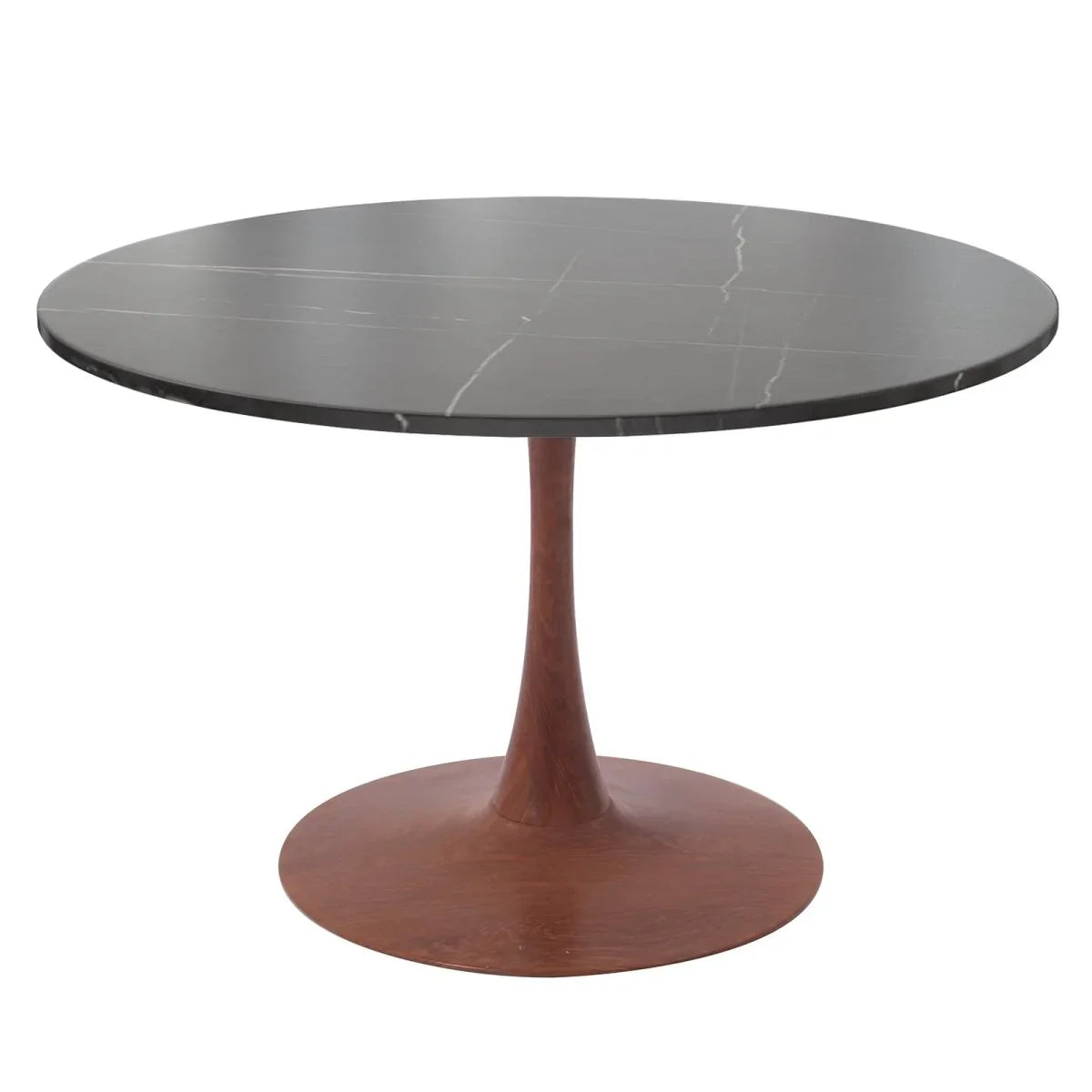 Bristol 27"/31"/35"/40" Round Dining Table Wood Transfer Cherry/Natural/Walnut Base with Sintered Stone Table Top - Elax Furniture