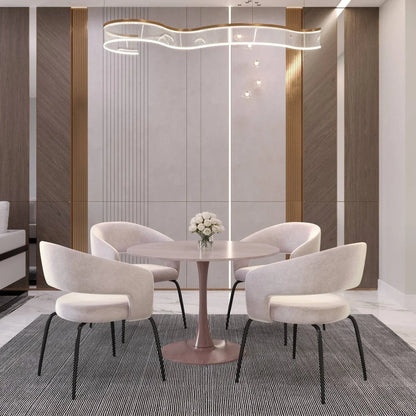 Bristol 27"/31"/35"/40" Round Dining Table Wood Transfer Cherry/Natural/Walnut Base with Sintered Stone Table Top - Elax Furniture