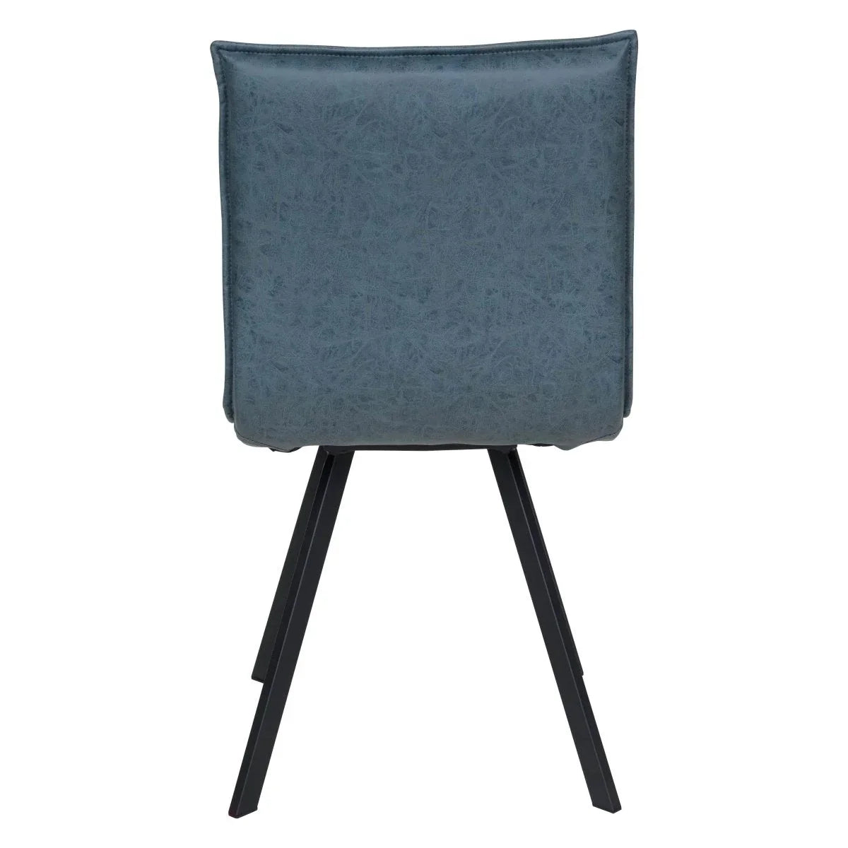 Bristol 5-Piece Dining Set with 35" Round Dining Table with White Sintered Stone Top and Black Base 4 Leather Dining Chairs - Elax Furniture