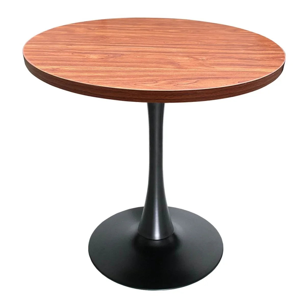 Bristol 5-Piece Dining Set with 36" Round Dining Table with Cognac Brown MDF Top and Black Base 4 Leather Dining Chairs - Elax Furniture