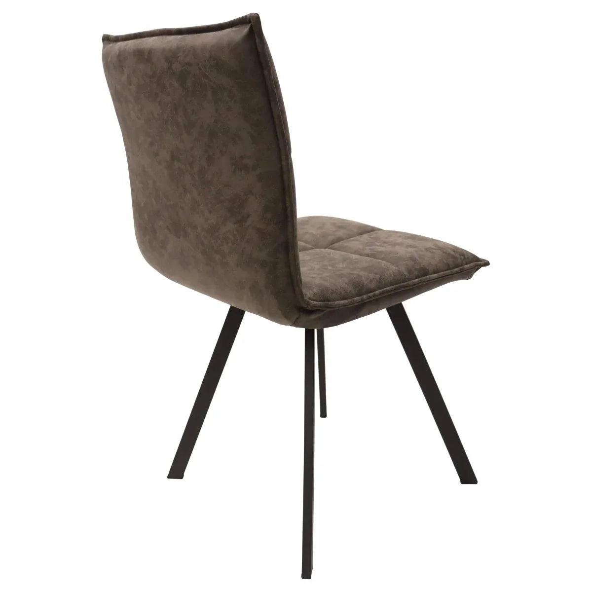 Bristol 5-Piece Dining Set with 36" Round Dining Table with Cognac Brown MDF Top and Black Base 4 Leather Dining Chairs - Elax Furniture