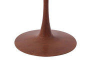 Bristol Round Dining Table With MDF Wood/Sintered Stone Tabletop with Cherry Finish Pedestal Base Stone Dining Table LeisureMod