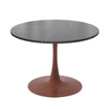 Bristol Round Dining Table With MDF Wood/Sintered Stone Tabletop with Walnut Finish Pedestal Base