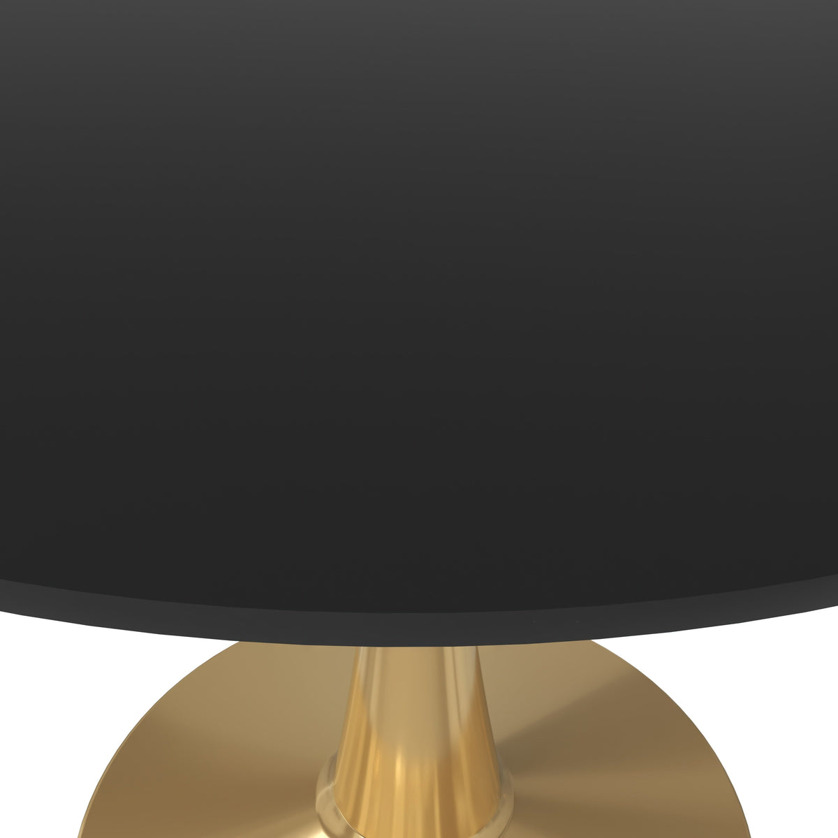 Bristol Round Dining Table with MDF/Sintered Stone/Glass Tabletop in Gold Steel MDF 40 Inches Black Dining Table Leisuremod