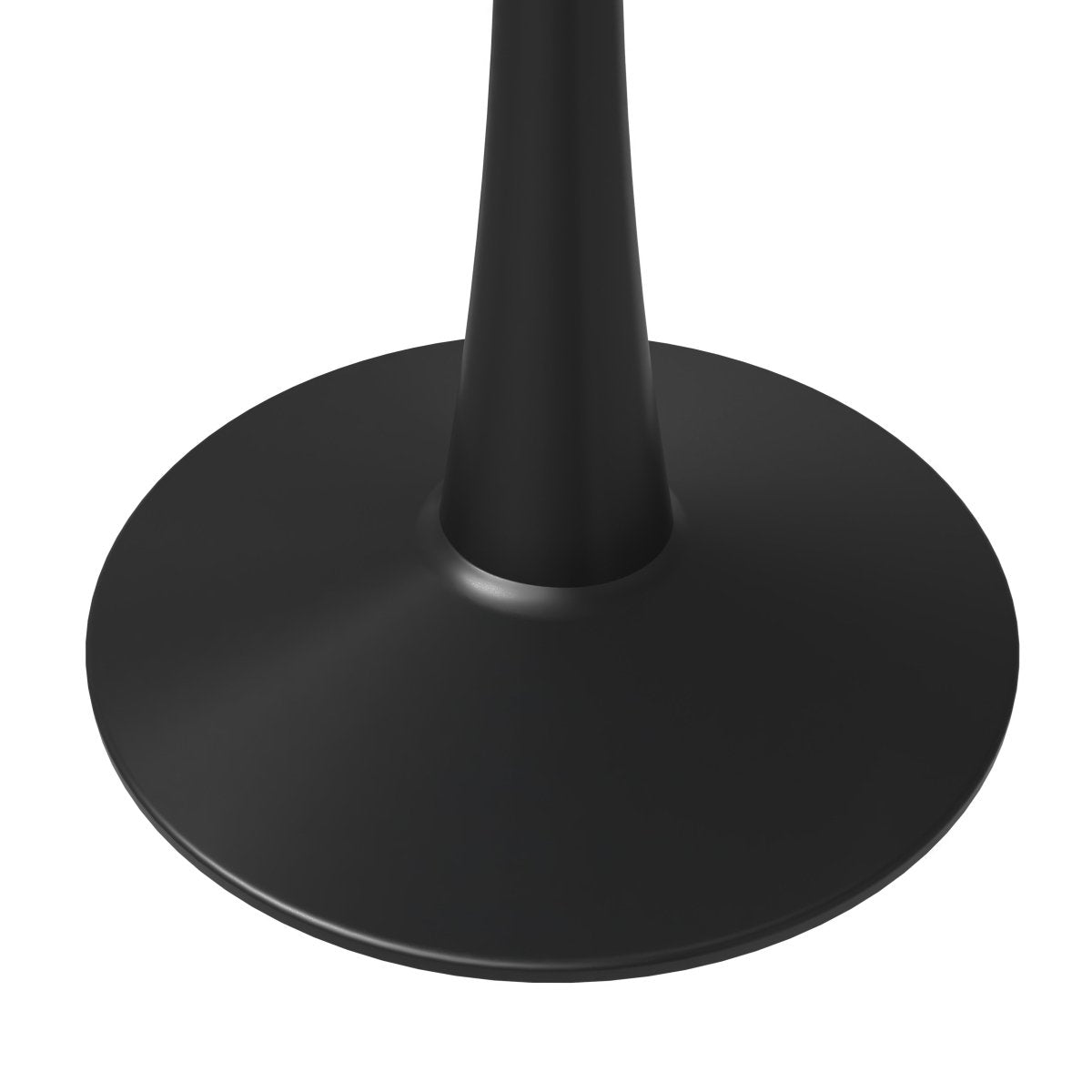 Bristol Round Dining Table with MDF/Sintered Stone/Glass Tabletop in Black Steel Base MDF 40 Inches Marbled White Dining Table Leisuremod