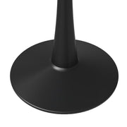 Bristol Round Dining Table with MDF/Sintered Stone/Glass Tabletop in Black Steel Base MDF 40 Inches Marbled White Dining Table Leisuremod