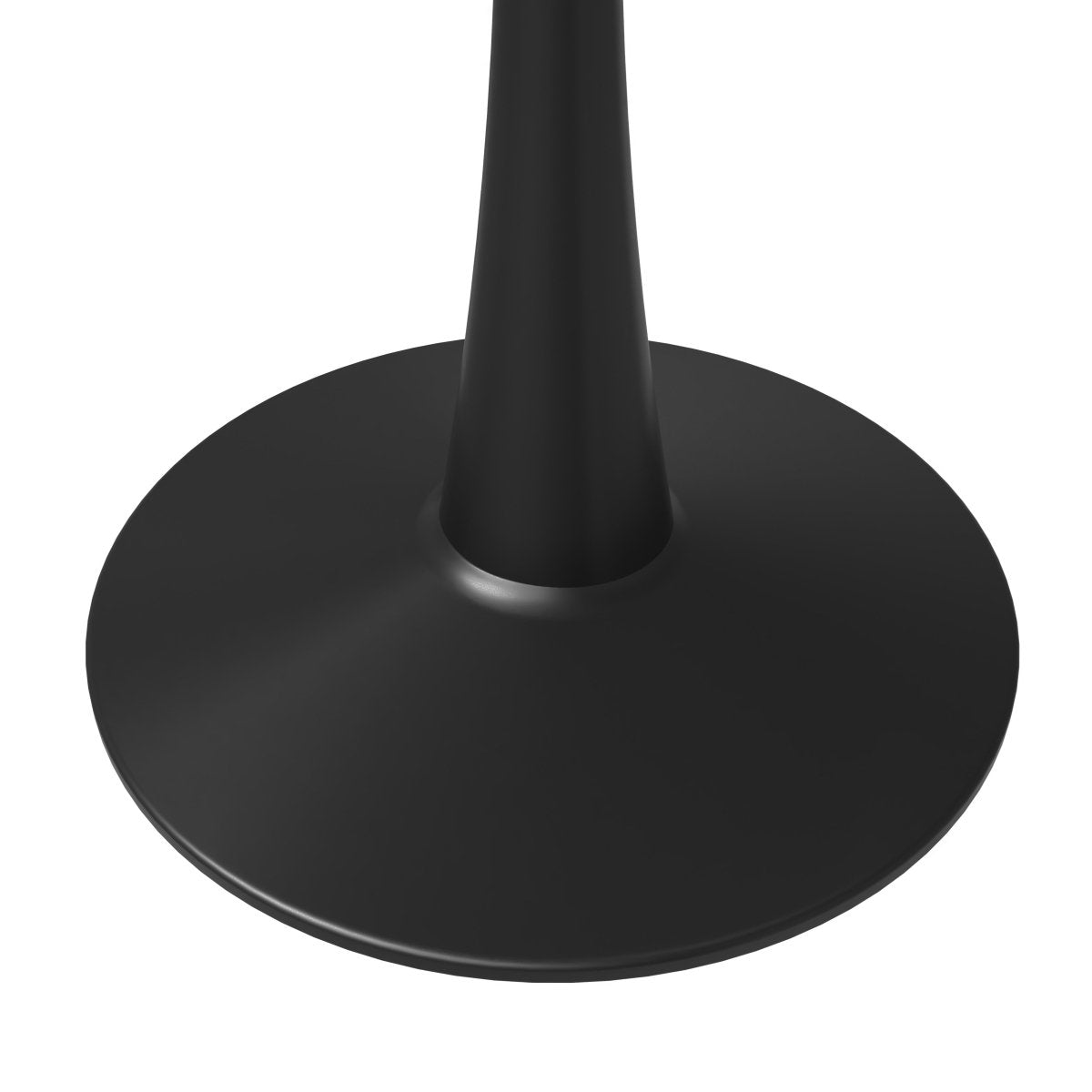 Bristol Round Dining Table with MDF/Sintered Stone/Glass Tabletop in Black Steel Base Sintered Stone 40 Inches White Dining Table Leisuremod