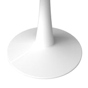 Bristol Round Dining Table with MDF/Sintered Stone/Glass Wood Tabletop in White Steel 40 Inches Black Dining Table Leisuremod
