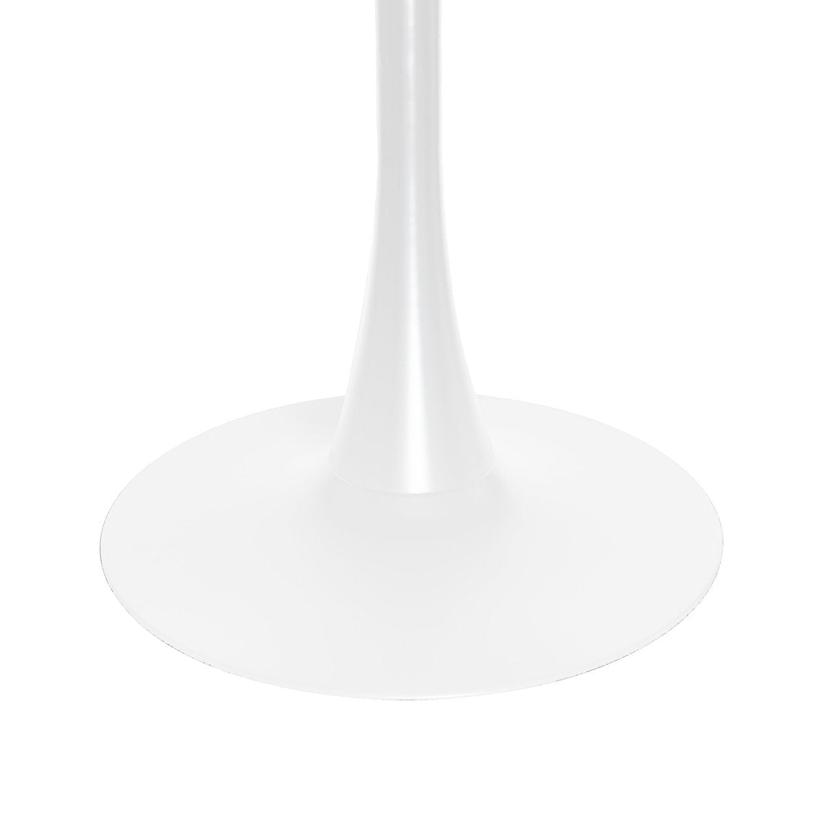 Bristol Round Dining Table with MDF/Sintered Stone/Glass Wood Tabletop in White Steel MDF 27 Inches Dark Walnut Dining Table Leisuremod