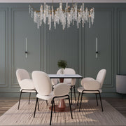 Bristol Square Dining Table with Marble White MDF Top and Steel Pedestal Base 27" Wide Cherry Dining Table LeisureMod