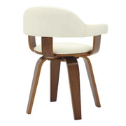 Brivo Modern Wooden Dining Chair With Walnut Color Frame White Dining Chair Leisuremod