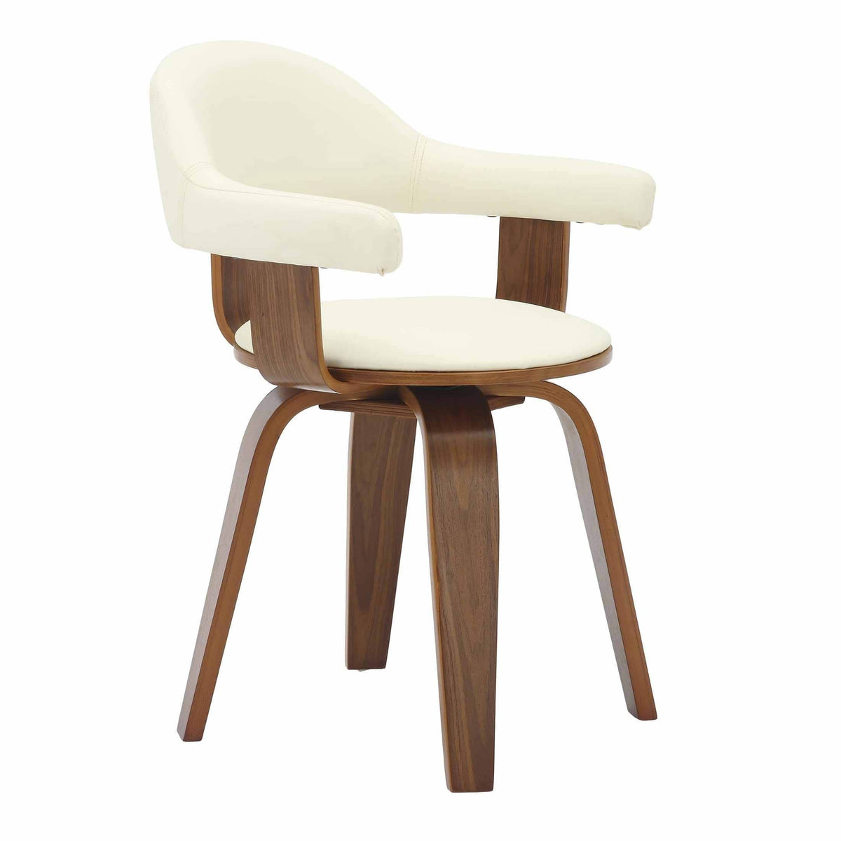 Brivo Modern Wooden Dining Chair With Walnut Color Frame White Dining Chair Leisuremod