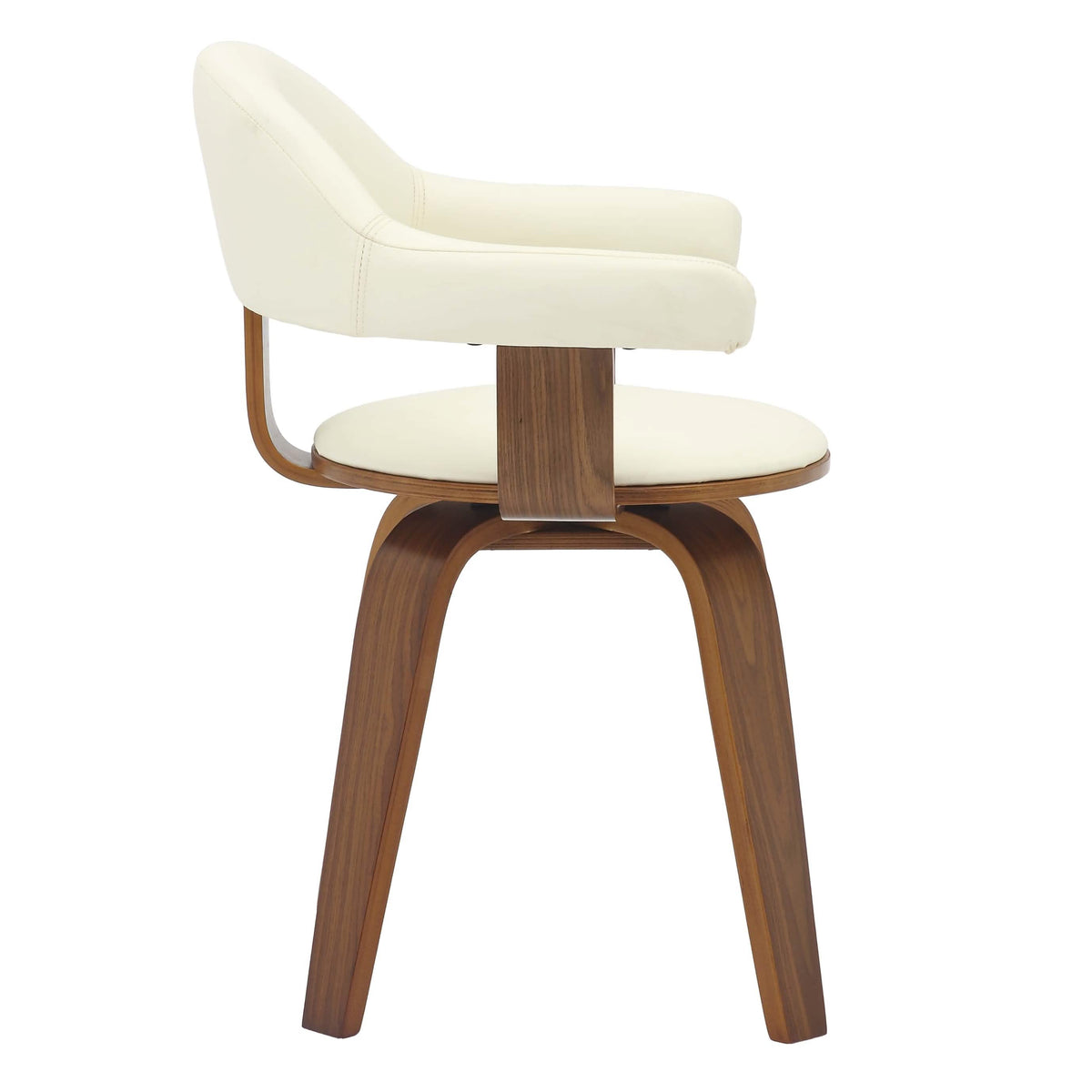 Brivo Modern Wooden Dining Chair With Walnut Color Frame White Dining Chair Leisuremod