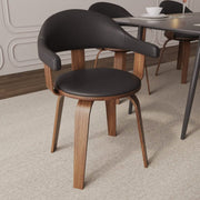 Brivo Modern Wooden Dining Chair With Walnut Color Frame Black Dining Chair Leisuremod