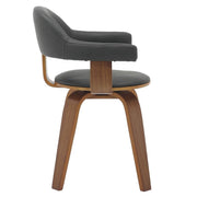 Brivo Modern Wooden Dining Chair With Walnut Color Frame Black Dining Chair Leisuremod