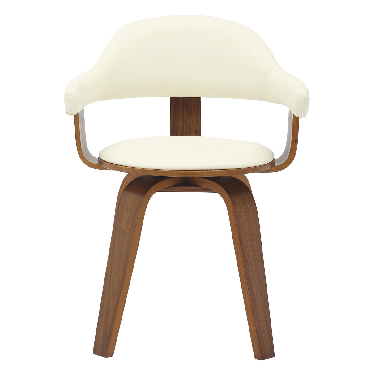 Brivo Modern Wooden Dining Chair With Walnut Color Frame White Dining Chair Leisuremod