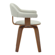 Brivo Modern Wooden Dining Chair With Walnut Color Frame Grey Dining Chair Leisuremod