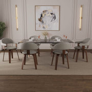 Brivo Modern Wooden Dining Chair With Walnut Color Frame Grey Dining Chair Leisuremod