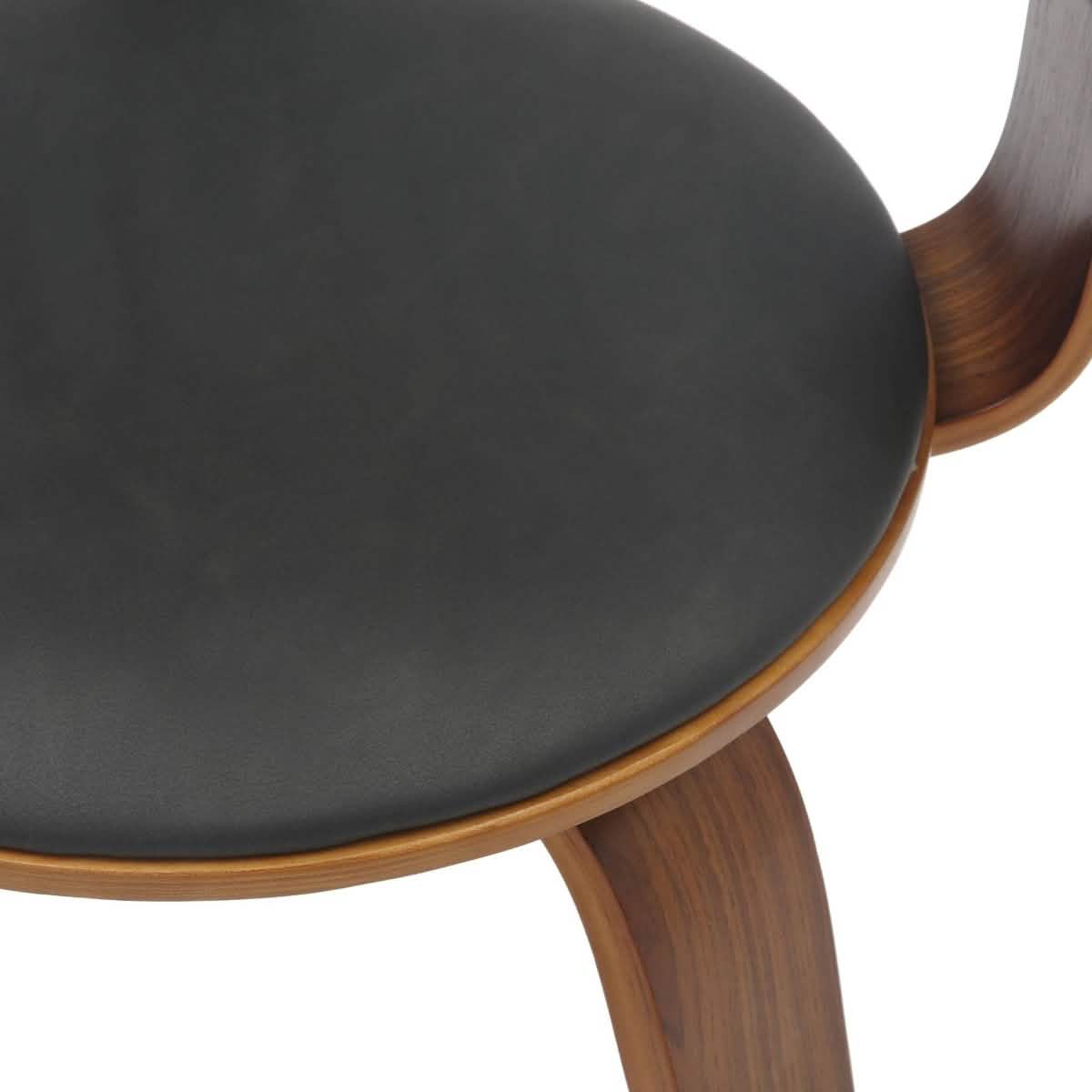 Brivo Modern Wooden Dining Chair With Walnut Color Frame Black Dining Chair Leisuremod