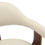 Brivo Modern Wooden Dining Chair With Walnut Color Frame Cream Dining Chair Leisuremod