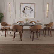 Brivo Modern Wooden Dining Chair With Walnut Color Frame Brown Dining Chair Leisuremod