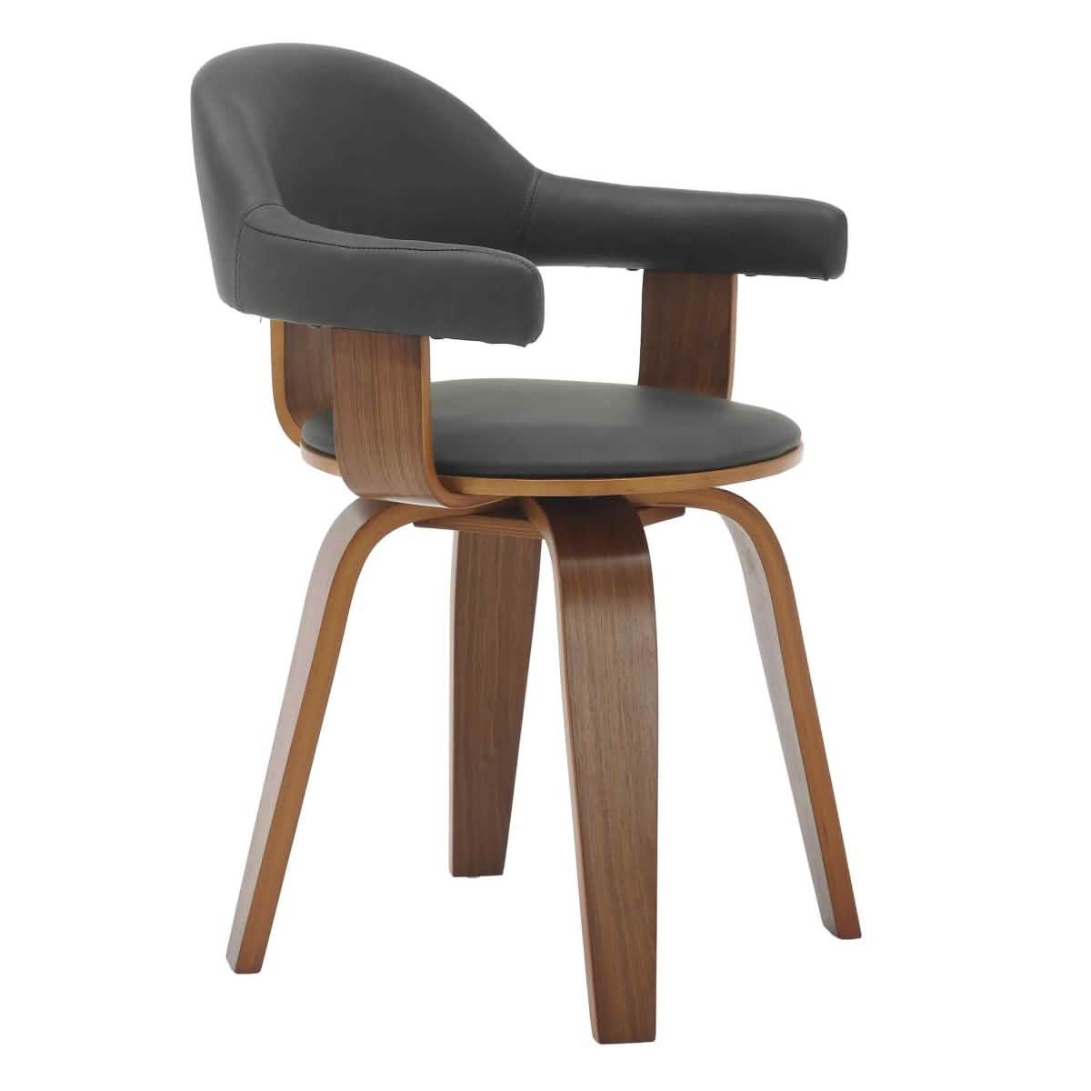 Brivo Modern Wooden Dining Chair With Walnut Color Frame Black Dining Chair Leisuremod