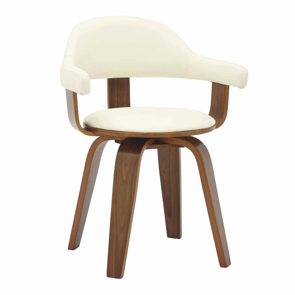 Brivo Modern Wooden Dining Chair With Walnut Color Frame White Dining Chair Leisuremod