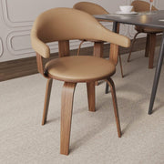 Brivo Modern Wooden Dining Chair With Walnut Color Frame Brown Dining Chair Leisuremod