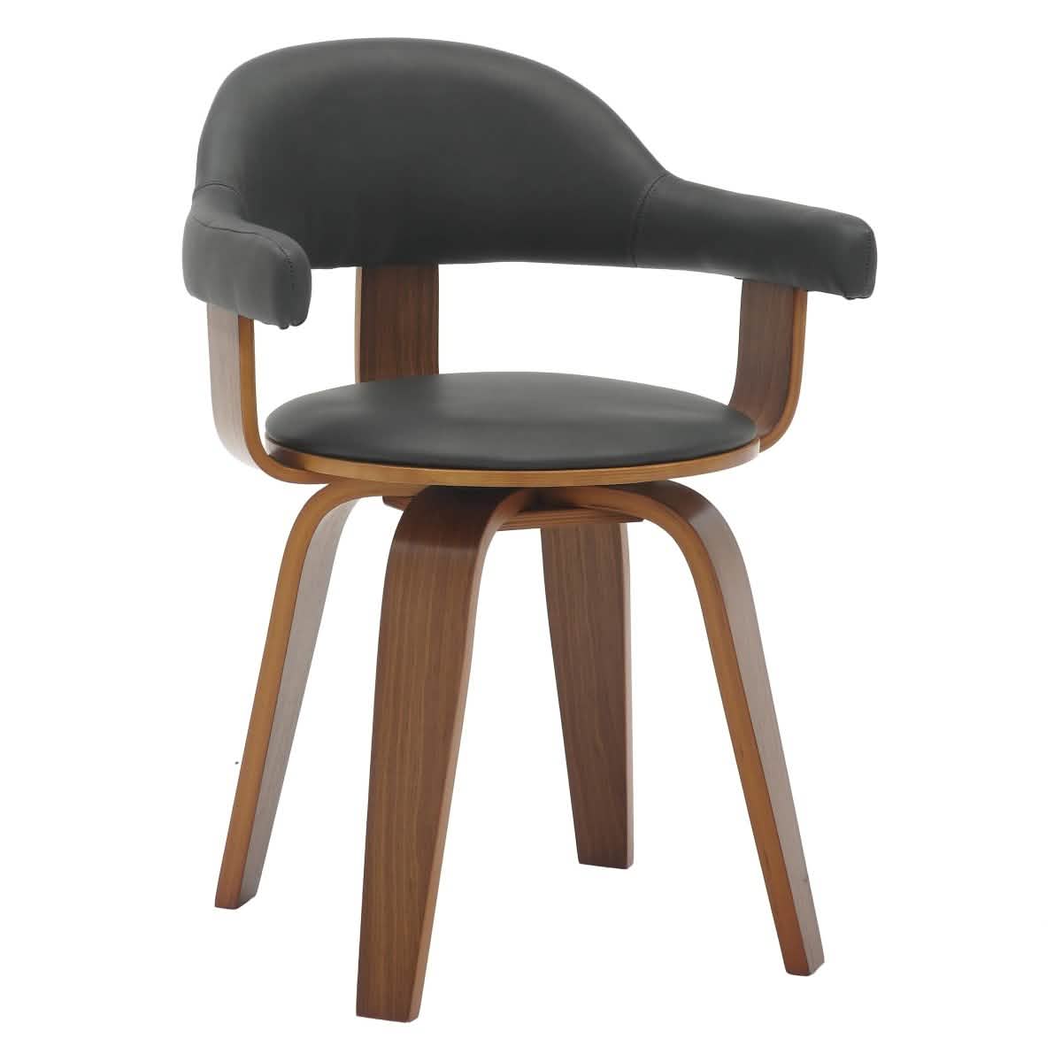 Brivo Modern Wooden Dining Chair With Walnut Color Frame Black Dining Chair Leisuremod