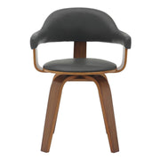 Brivo Modern Wooden Dining Chair With Walnut Color Frame Black Dining Chair Leisuremod