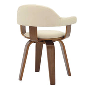 Brivo Modern Wooden Dining Chair With Walnut Color Frame Cream Dining Chair Leisuremod