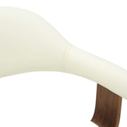 Brivo Modern Wooden Dining Chair With Walnut Color Frame White Dining Chair Leisuremod