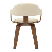 Brivo Modern Wooden Dining Chair With Walnut Color Frame Cream Dining Chair Leisuremod