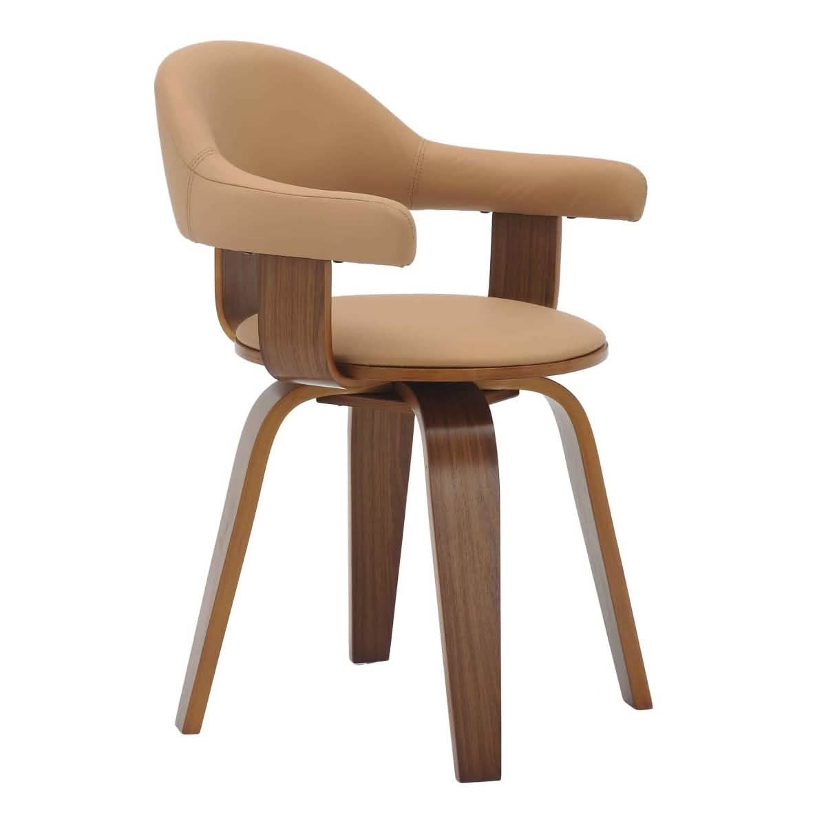 Brivo Modern Wooden Dining Chair With Walnut Color Frame Brown Dining Chair Leisuremod