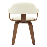 Brivo Modern Wooden Dining Chair With Walnut Color Frame White Dining Chair Leisuremod