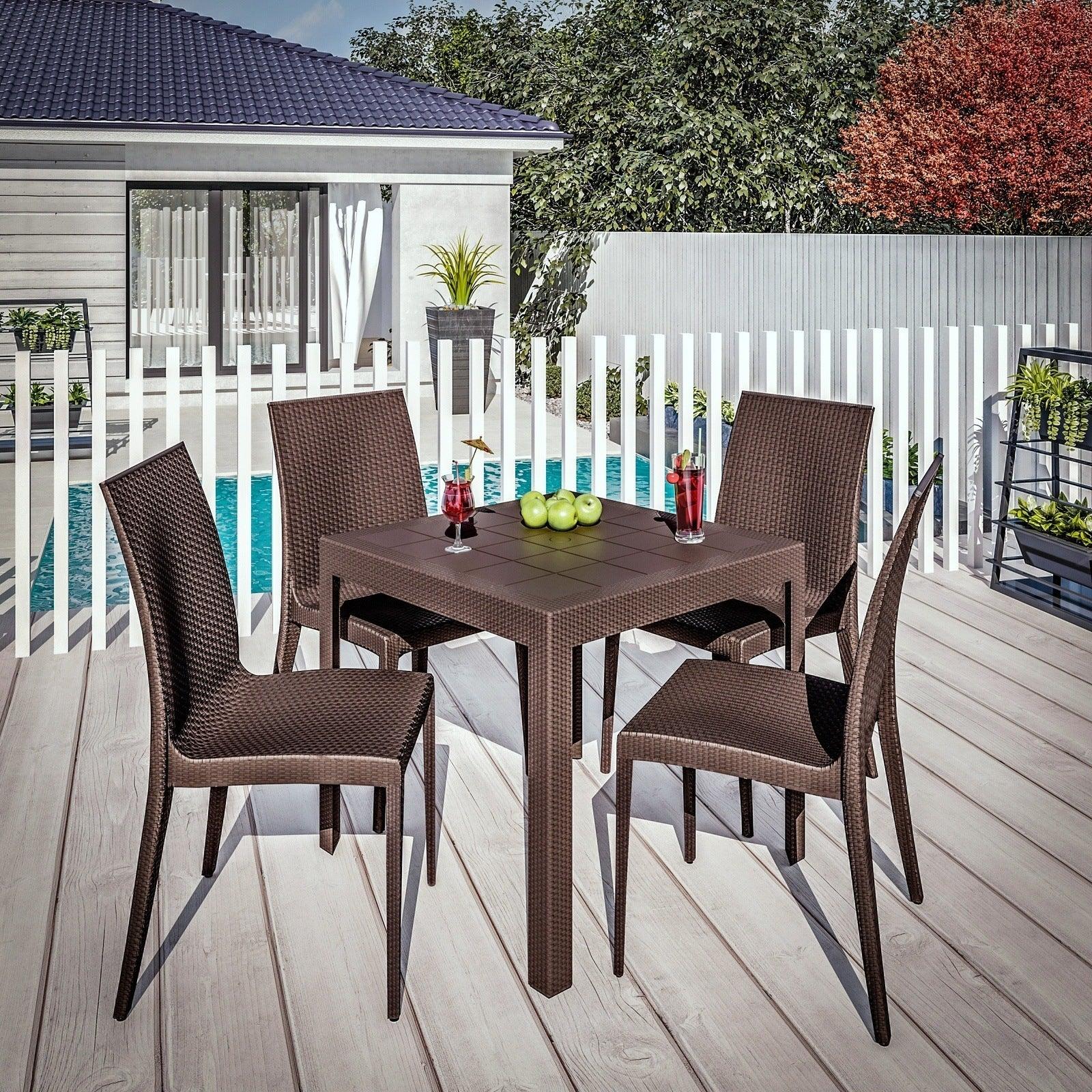Mace Mid-Century 5-Piece Outdoor Dining Set - Elax Furniture