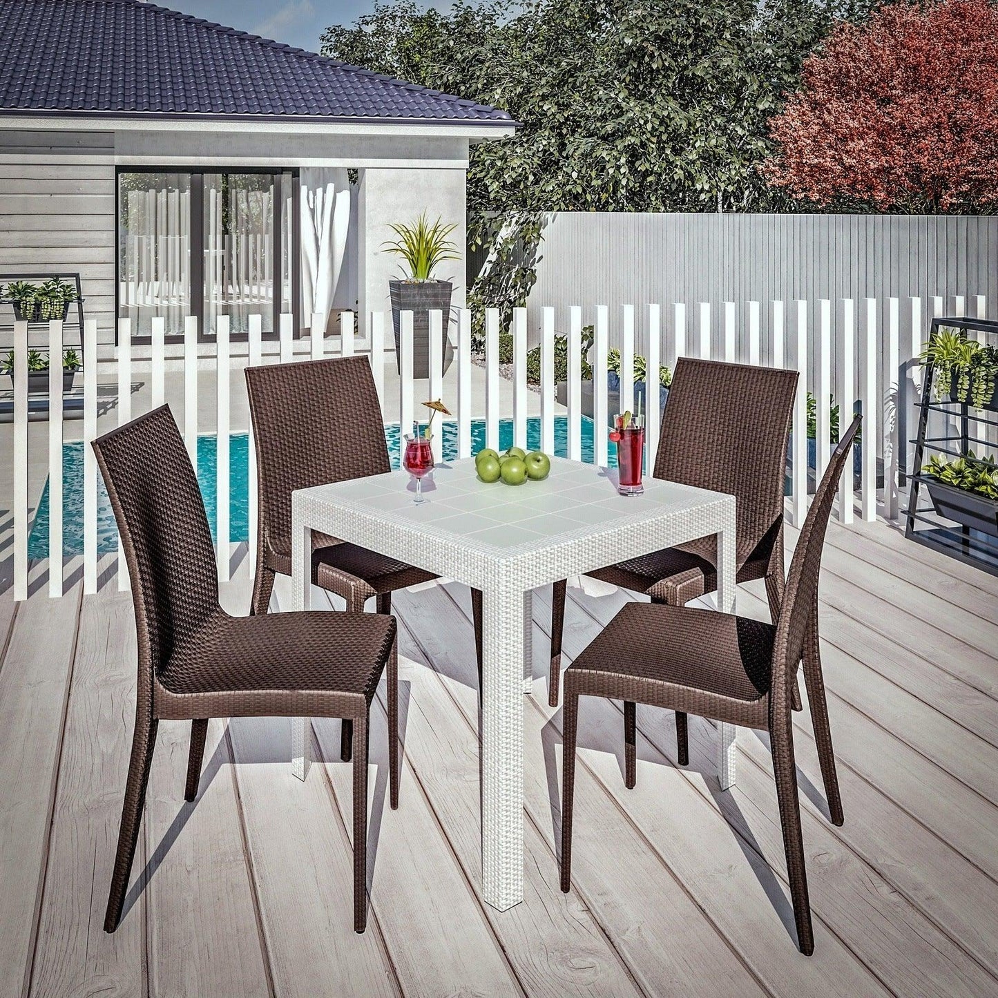 Mace Mid-Century 5-Piece Outdoor Dining Set - Elax Furniture