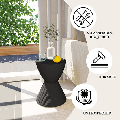 Boyd Storage Round Side End Table in Polypropylene Plastic - Elax Furniture