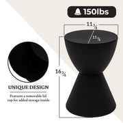 Boyd Storage Round Side End Table in Polypropylene Plastic - Elax Furniture