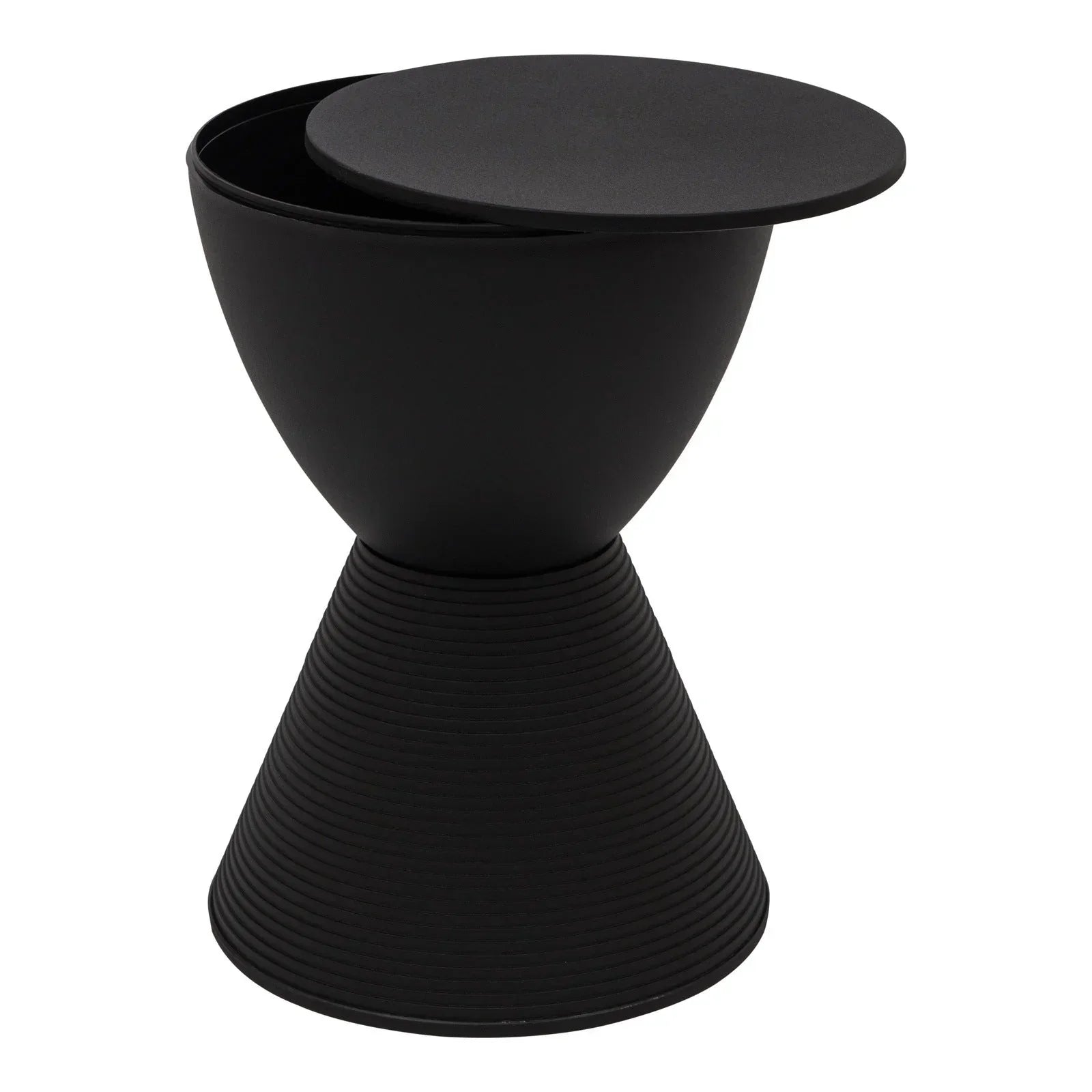 Boyd Storage Round Side End Table in Polypropylene Plastic - Elax Furniture